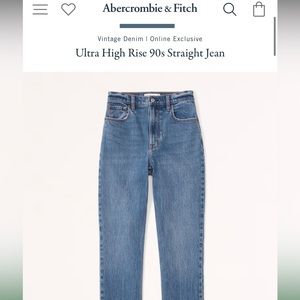 Abercrombie 90s ultra high rise straight jean